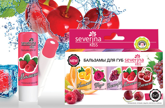 Общее изображение бальзамов для губ SEVERINA