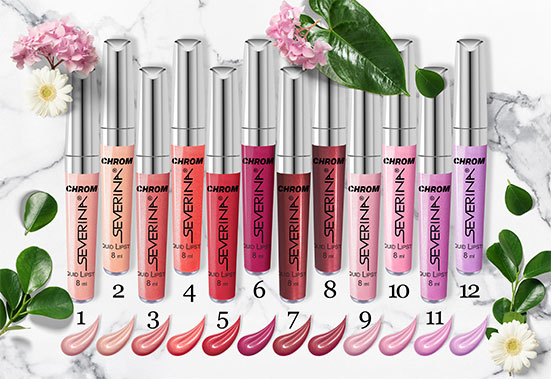 Изображение палитры жидких губных помад CHROME «Severina visage»
