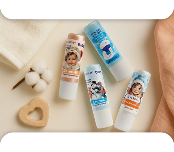 Детские бальзамы для щек и губ 0+